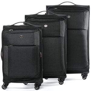 FERGÉ® Set di 3 valigie Saint-Tropez – leggero bagaglio da 3 semirigido nero