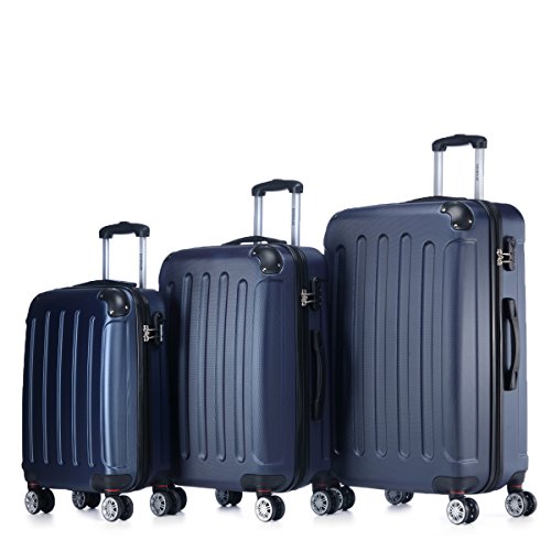 Beibye 2033 – Set di 3 valigie rigido, BLUE (blu) – 2033
