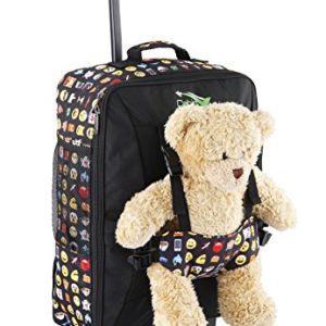 Cabin Max Bear, trolley da viaggio per bambini, con cinghie esterne per bambole/peluche (Emoji)